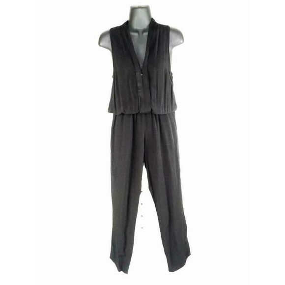 Splendid Pants - Splendid Black XS Jumpsuit Lightweight Deep V-Neck Sleeveless